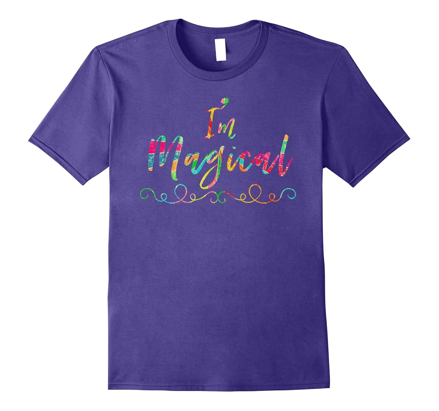 I'm Magical Unicorn Rainbow Fun Retro Distressed Shirt-Rose