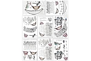 8 Sheets Large-Size Joker Tattoos, NEDEQI Halloween Fake Temp Tattoo for Men Adult - All Versions - Realistic & Last Long Joker Sticker Perfect for Halloween Costumes Cosplay Makeup Party Accessories