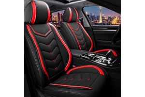 CTDS Car Seat Covers for Honda Civic 2000-2026, Stylish Sport Seat Cover, Premium Nappa Leather Car Seat Cover. Automobile Seat Covers Sets.(Standard 2 Seats/Black Red)
