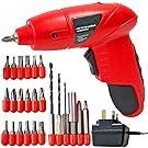 SPARES2GO Mini Cordless Rechargeable Electric Screwdriver Bit Set + Drill