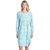 Casual Nights Women's Round Neck Long Sleeve Lace Floral Nightgown