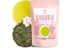 YAMASAN KYOTO UJI Sakura Floral Green Tea, A Well-Blended, Cherry Blossom Flowers and Leaves, All-Natural, Plant-Based Tea (8