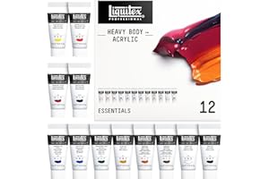 Liquitex Professional Heavy Body Acrylic Paint, 12 x 22ml (0.74-oz), Essentials Set