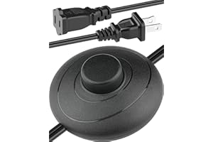 KOOCA On Off Extension Cord Foot Switch 6ft with 2 Prong Outlet Polarized Plug AWG18 3A 250VAC for Floor Lamp Christmas Tree Light