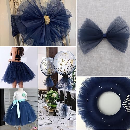 Navy Blue Tulle Fabric Rolls Inch by 100 Yards (300 feet) Fabric
