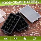 Sinnsally Silicone Ice Cube Trays 15-Row 3 Pack with Lids Large 1.4in view 5