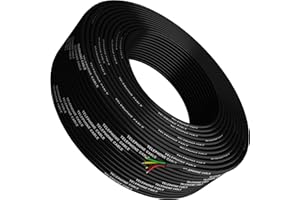 Phone Cable 300ft Rounded Black Roll (100m Long) 4x1/0.4 26 AWG Gauge Solid Wire -Round Telephone Cord Line Extension Bulk Rool Reel -compatible with RJ11 4P4C Crimp End Connector Jack - Tupavco TP802