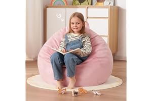 Homguava 2FT Bean Bags: 2' Bean Bag Chair with Memory Foam Filled,Comfy Beanbag Chairs Round Bean Bag Sofa with Dutch Velvet 