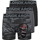 Londkaron 3-Pack Youth Boys Stretch Boxer Briefs w/Soft Protective Cup, Elite Boxer Jock for Baseball & Football