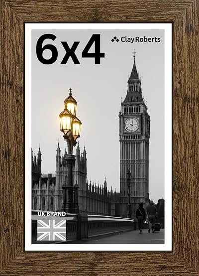 Clay Roberts Picture Frame 6x4 Brown Freestanding Wall Mountable 15x10 cm
