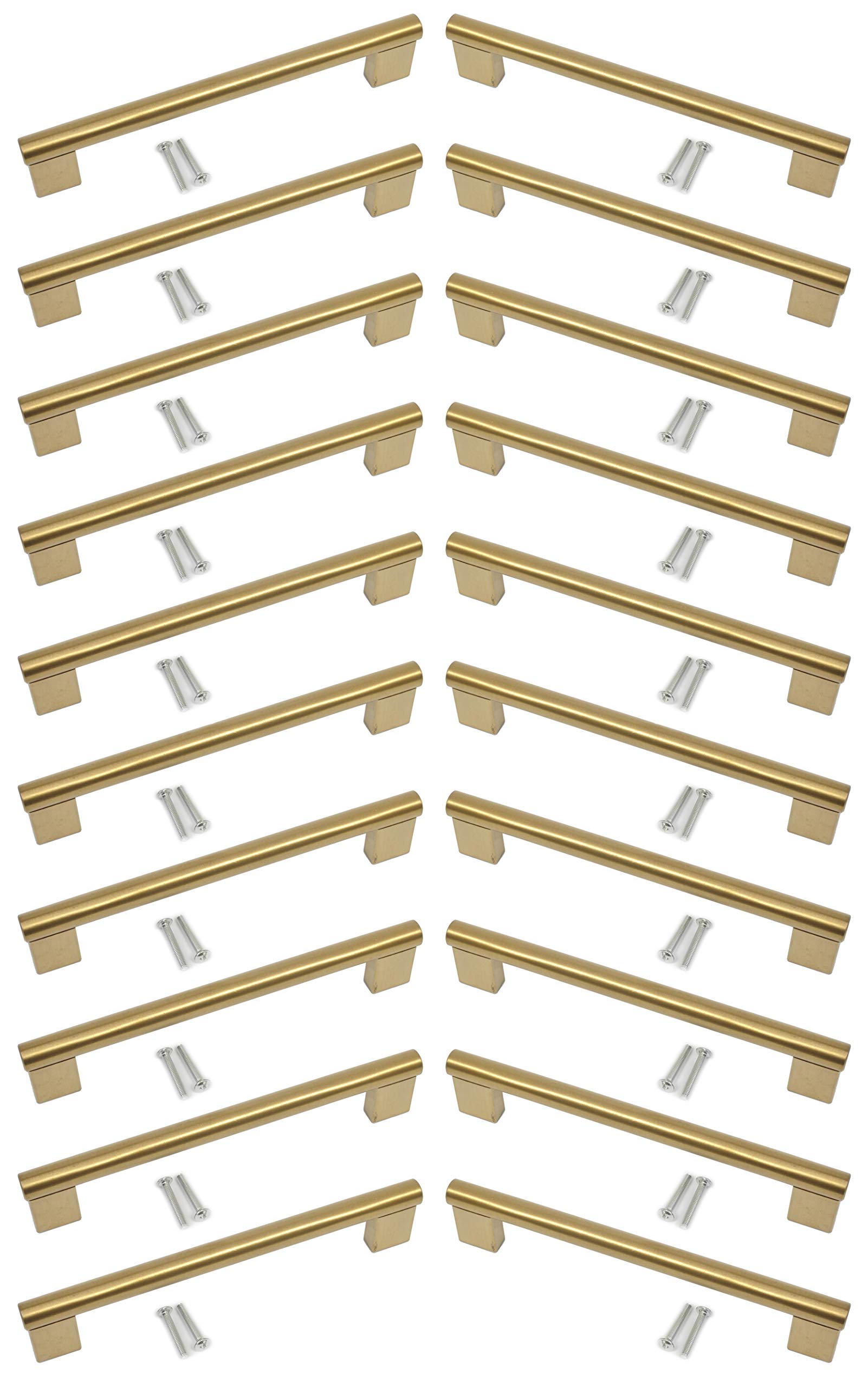 BSM Marketing Kitchen Cupboard Cabinet Keyhole Boss Bar Door Handle Knob Gold Finish (20, 256mm Hole Centres)