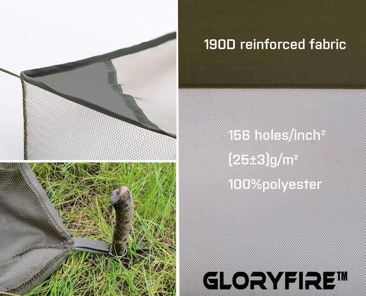 GLORYFIRE Camping Mosquito Net Four Corners Enhanced Tactical Mosquito Net Outdoor Mosquito Net Bar Olive Drab: Sports & Outdoors