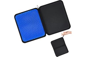 BPAWSER Portable Gel Seat Cushion Foldable Gel Car Seat Cushion, Thick Gel Seat Cushion for Long Sitting Pressure Relief for Office Chair Car Stadium Airplane Travel, Sciatica, Tailbone Pain Relief (L)