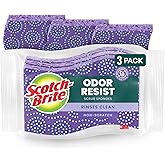 Scotch-Brite Scrub Dots Non-Scratch Scrub Sponge, Rinses Clean, for Washing Dishes and Cleaning Kitchen, 3 Scrub Sponges