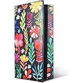 Zreal Checkbook Cover for Men & Women, Premium Vegan Leather Checkbook Holder for Top & Side Tear Duplicate Checks with RFID Blocking (Flower)