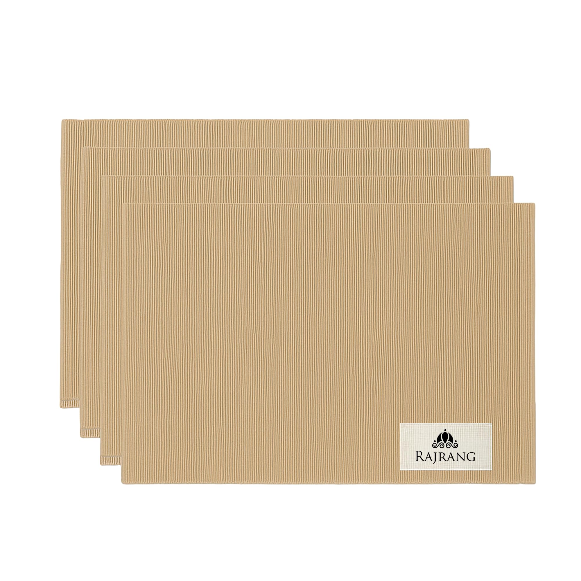 Cotton Placemats Set of 4 for Dining Table 13x19 Inches Cloth Table Mats in Croissant Brown for Kitchen and Home Use