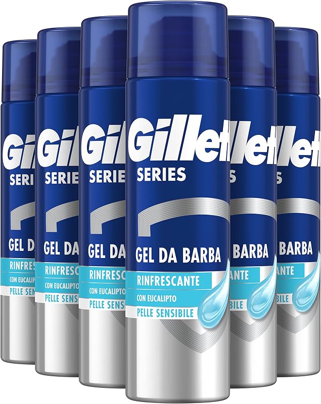 Series Gel da Barba Idratante con Eucalipto, Confezione da 6x250ml