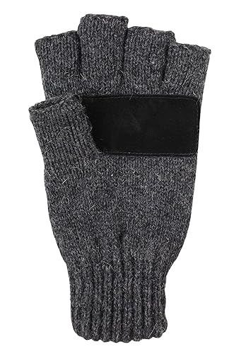 BRUCERIVER Mens Fingerless Gloves Wool knitted with Thinsulate