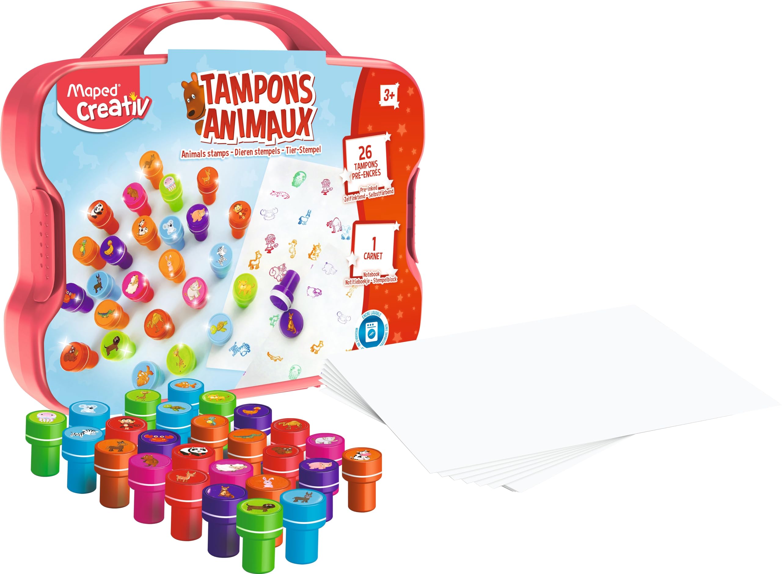 Joustra J41476, 41476, Multi-Coloured Pre-Ink Washable Stamps for Children 3 Years and Up