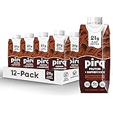 Pirq, 21g Dairy Free Protein Shake, 25 Superfoods, 0g Sugar, Plant-Based Protein Drink, Gluten-Free, Vegan, Kosher, Keto, Low Carb, Low Calorie (12 Pack) (Chocolate)