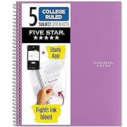 Five Star Spiral Notebook + Study App, 5