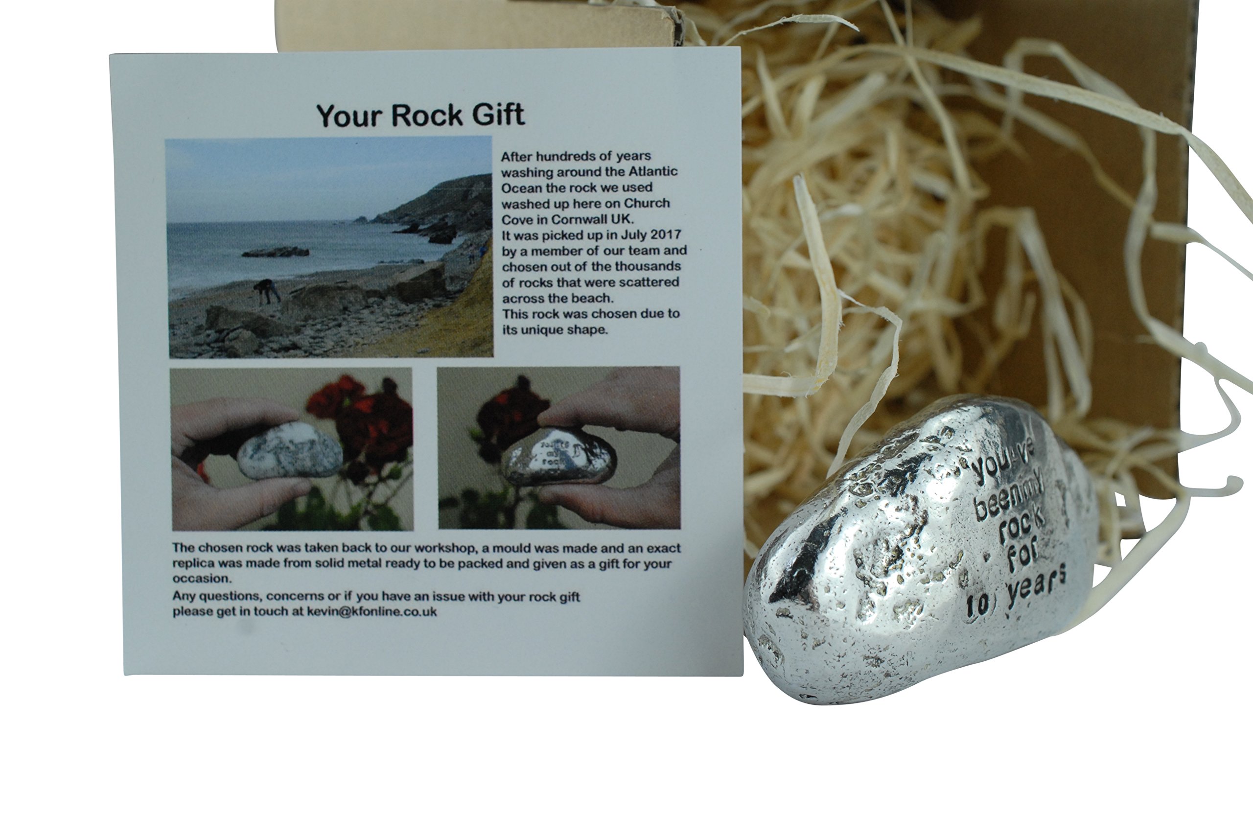 Pirantin 10th For Men or Women Ornament - You've Been My Rock For 10 Years - Solid Metal Heavy Rock