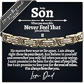 Love You This Much Gift for Son From Dad | Mens 5mm Twist Bracelet | Father Son Presents | 8"+1" Extender | Luxury Gift Box & Card