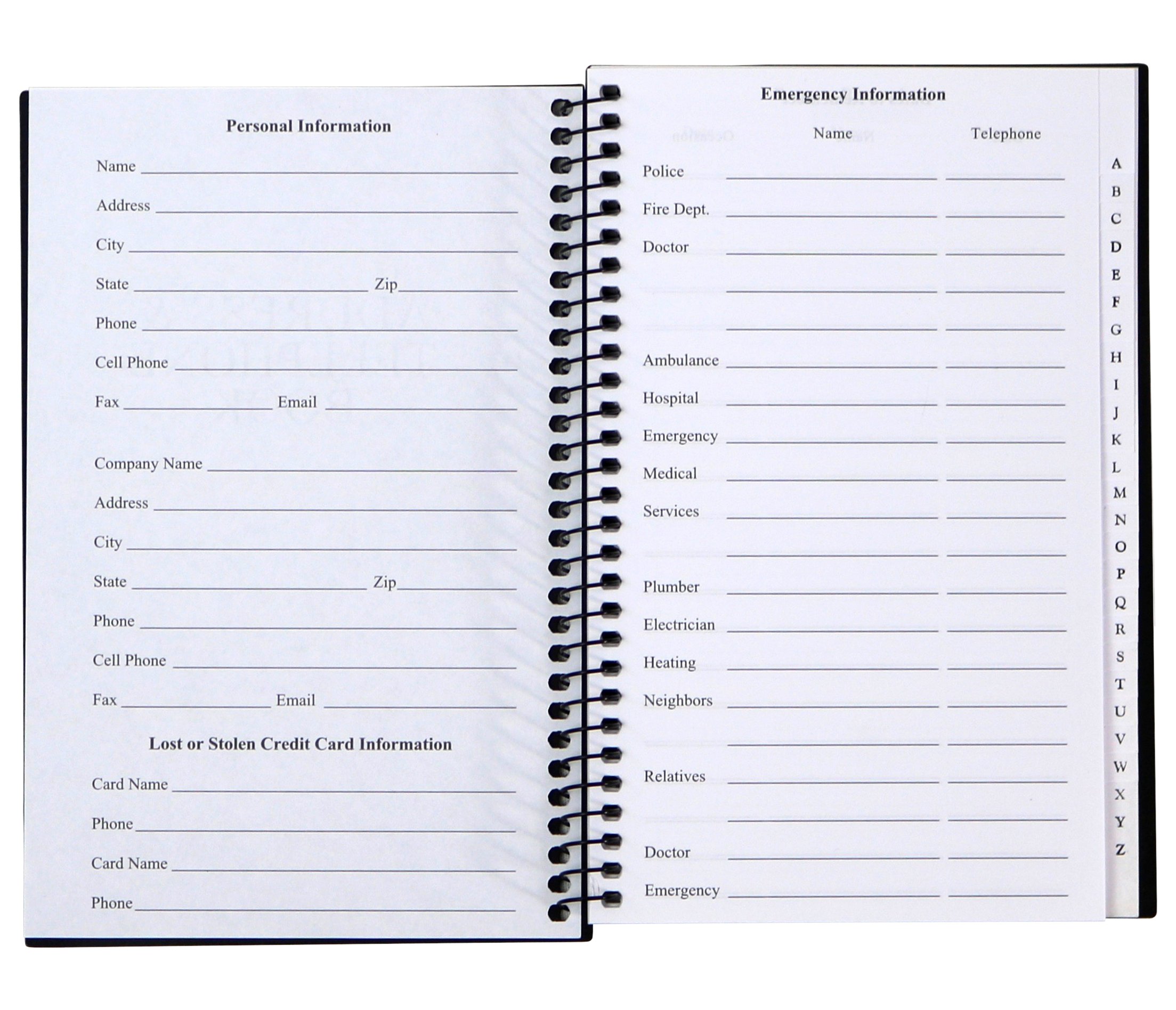 Iconikal SpiralBound Address and Telephone Book with Plastic Cover