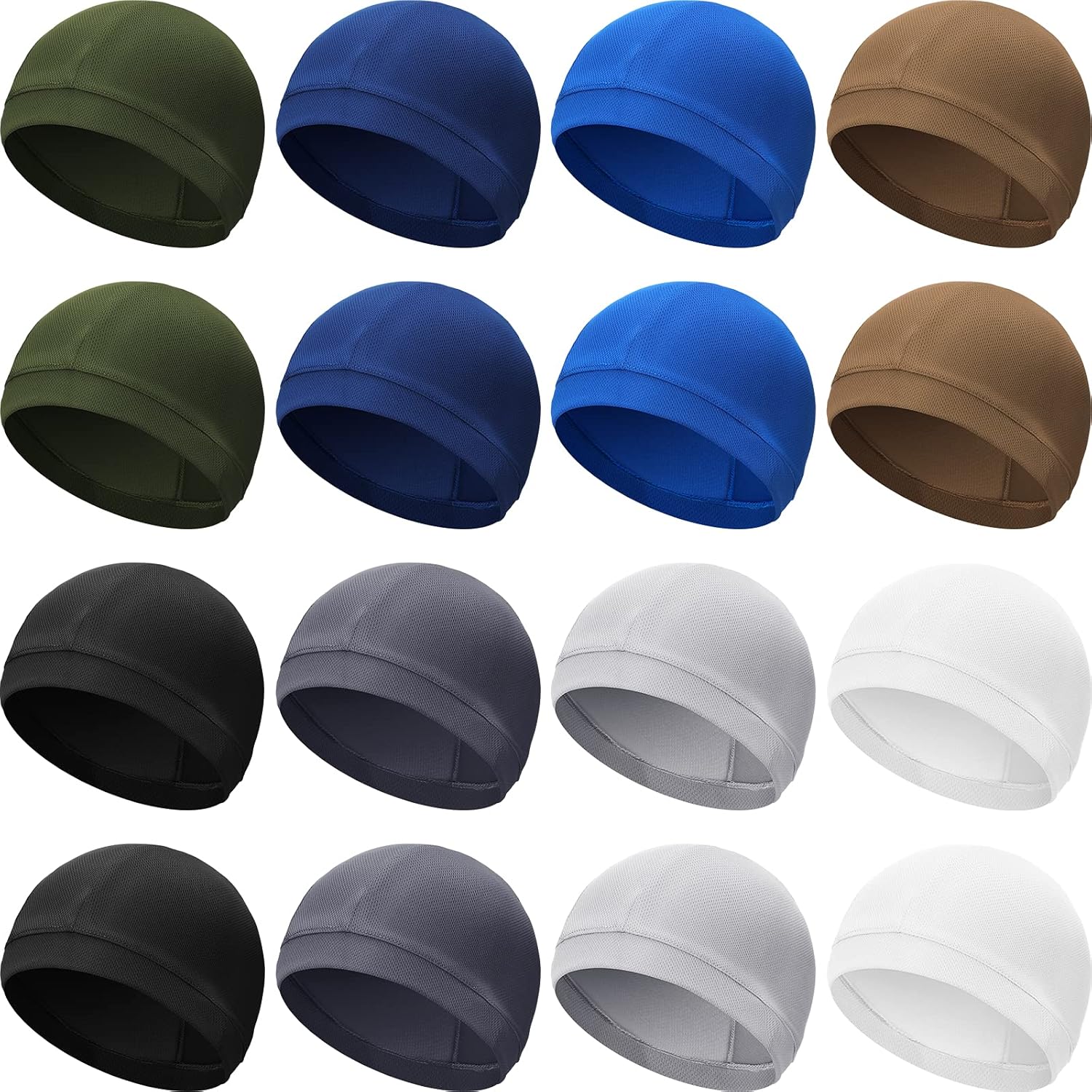 Geyoga 16 Pieces Cooling Cycling Helmet Liner Beanie Cap Sweat Wicking Skull Cap Running Hats for Men and Women (Classic Colors): Clothing