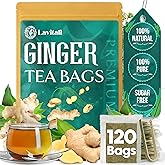 Lavitali, Ginger Tea Bags | 120 bags, 100% Pure Herbal Tea | Caffeine-Free, No Sugar, Eco-Friendly Filter Bags | Daily Natural Botanical, Hot or Iced Herbal Infusion
