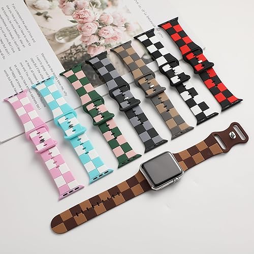 Luxury Checkered Designer Bands Compatible with Apple Watch Band