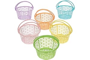 Fun Express Pastel Plastic Easter Baskets - Elevate Your Easter Party with These Colorful Round Baskets - 12 Bulk Baskets That Last for Every Occasion - Perfect for Easter & Beyond, Endless Creativity