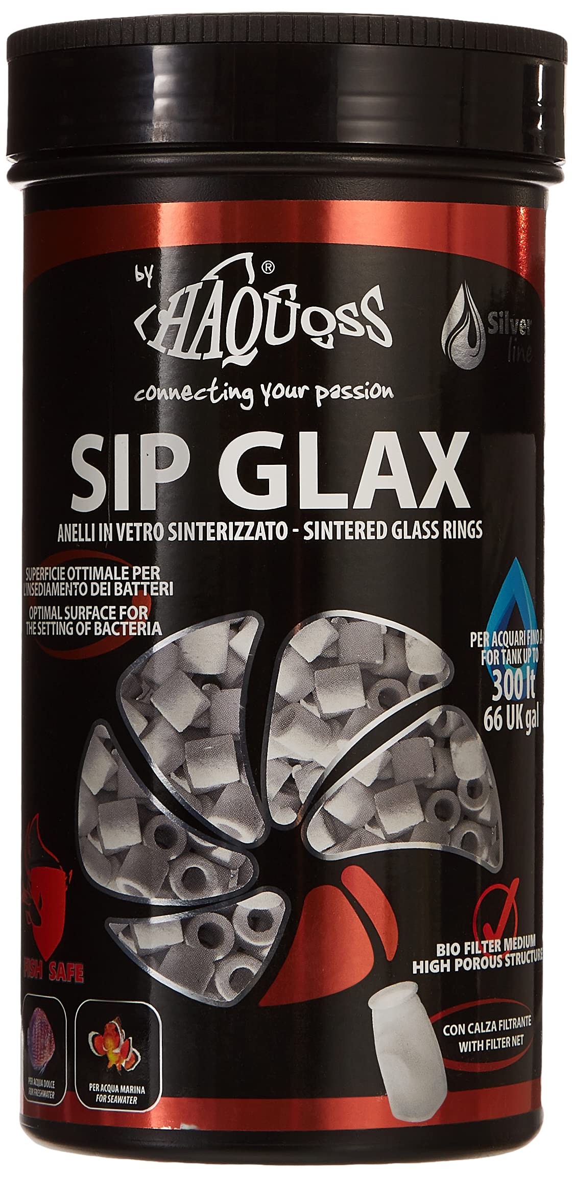 Haquoss Sip Glaxo Aquarium Ceramic Bio Rings Filter Media for Fish Tanks and Ponds 540 g