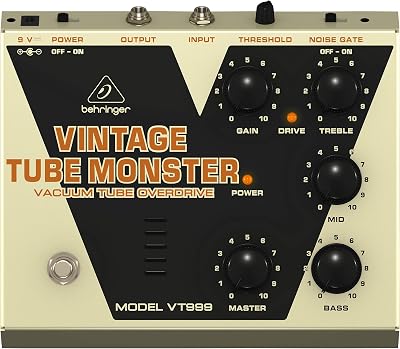 Behringer VT999 Vintage Tube Monster Overdrive Pedal 12AX7 Noise Gate 3 Band EQ