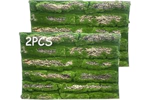 kathson Reptile Cork Terrarium Background Decor,Habitat Fitting Bark Backdrop Wall Artificial Moss 3D Aquarium Panel for Lizard Gecko Tortoise Spider Bearded Dragon Chameleon Snake Amphibian(2Pcs)