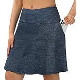 Turnhier Women's 20" Knee Length Skorts Skirts Casual Athletic Tennis Golf Skirt with Pockets