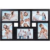 4x6 Collage Picture Frame Family Photos Display - 6 Openings Black | Collage Picture Frame for Wall and Tabletop Display Black Picture Frames Set Ideal for Home Decorating Family Gifts