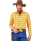 Woody Shirt Men's Plaid Button Down Long Sleeve Work Casual Shirt