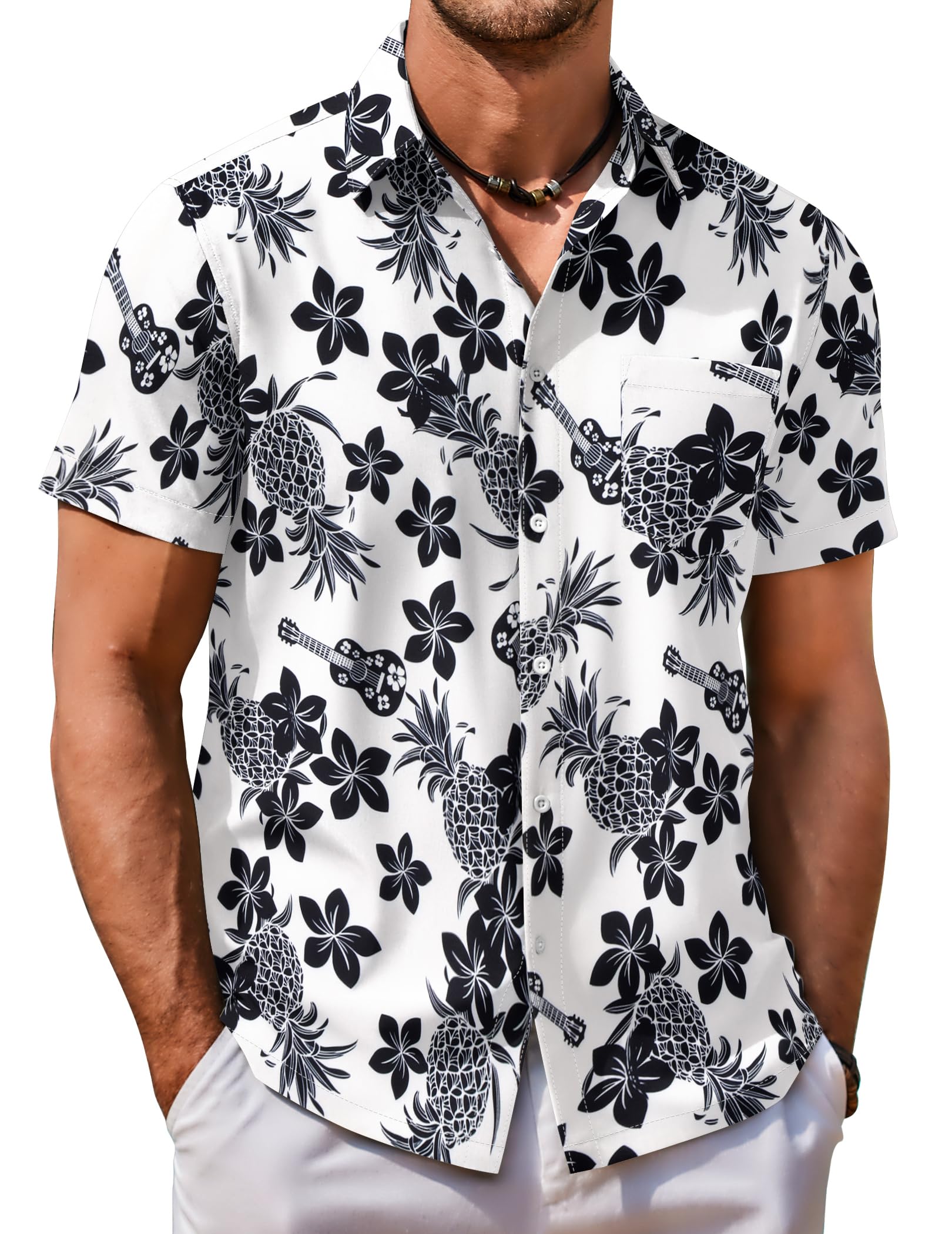 COOFANDY Mens Casual Button Down Shirts Hawaiian