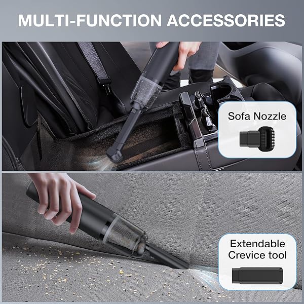 LYFUHUI CAR HANDHELD VACUUM CORDLESS 13000 PA SUCTION POWER, PORTABLE MINI VACUUM CLEANER FOR CAR HOME OFFICE AND PET HAIR, BLACK