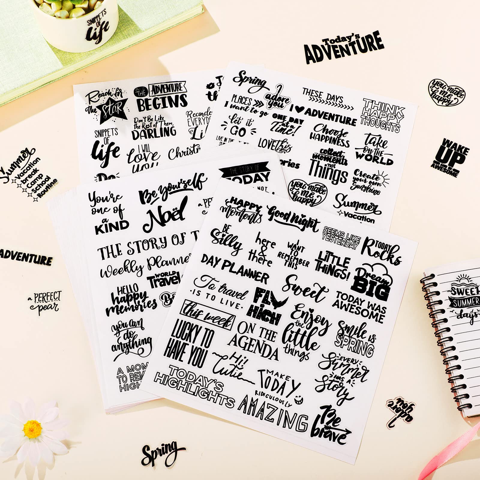 Mua Laumoi 546 Pcs 24 Sheet Scrapbook Stickers Vintage Words Stickers ...