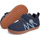 WateLves Wide Toddler Barefoot Shoes Little Kids Boys Girls Walking Tennis Sneakers with Breathable Mesh Zero Drop Sole Adjustable Strap
