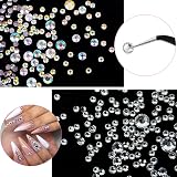 CANVALITE 1500PCS Rhinestones 6 Sizes Flat Back Gems Nail Art Kit with Tools view 4