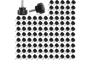 Cididu 100 Pieces M4 x 10 mm Thumb Screw, Carbon Steel Threaded Knurled Knob Screws, Reusable Round Clamping Screws for Quick