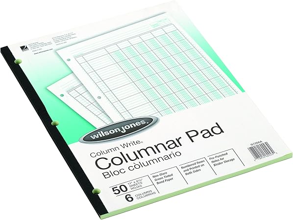 Wilson Jones Column Write Columnar Pads, 6 Columns, 6 Units per Column ...