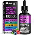 Liquid Biotin 5000mcg Drops – 80,000mcg Hair Growth Vitamins with Astragalus Collagen & Keratin, Extra Strength Hair Skin and Nails Vitamins - Biotin and Collagen Supplements for Women & Men - 2 fl oz