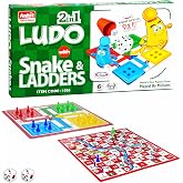 Ankit Toys &amp; Games Ludo and Snakes and Ladders 14" Board Game Set for Kids and Families Educational Classic Game Combo Portable and Travel-Friendly with Colourful Pawns and Dice Ideal for Ages 6+