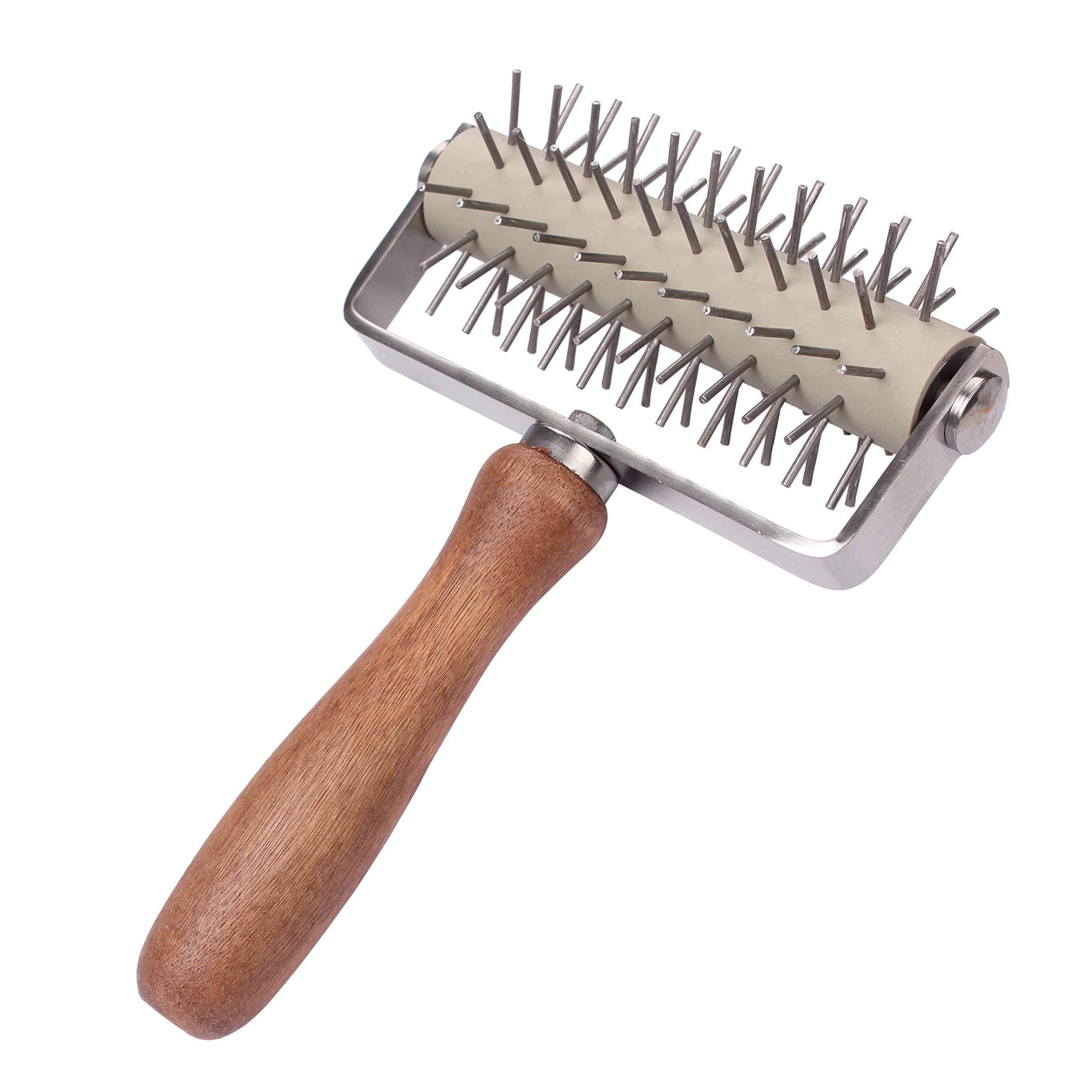 Handle Roller Docker Stainless Steel Pizza Dough Docker for Homemade Pizza Cake Pie Bread Pastry Baking Tool