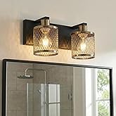 PHIXART Bathroom Light Fixtures Black and Gold Vanity Lights 13.8 inch 2 Lights Farmhouse Bathroom Vanity Light Vintage Desig