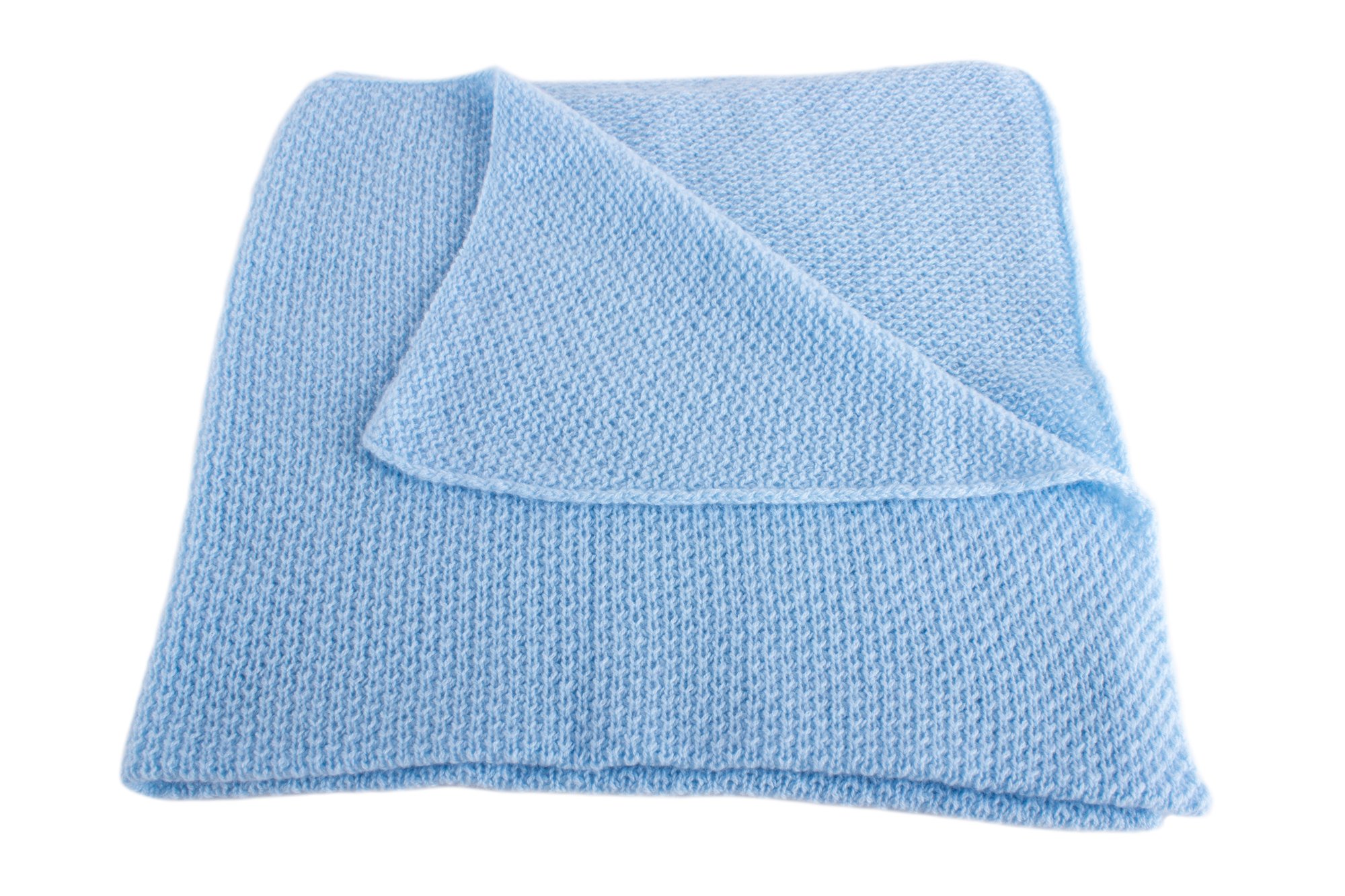 Boys' Super Soft 100% Cashmere Baby Blanket - Baby Blue - hand made in Scotland by Love Cashmere, One Size